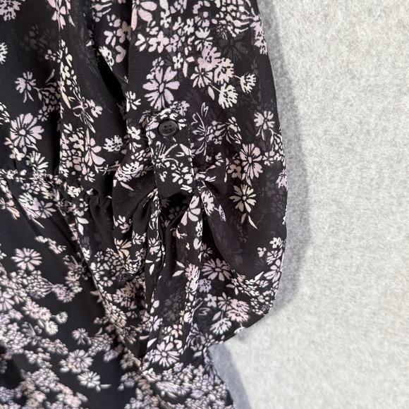 Oh Baby by Motherhood Black Floral Sheer Blouse Dress Size Large - Picture 11 of 11